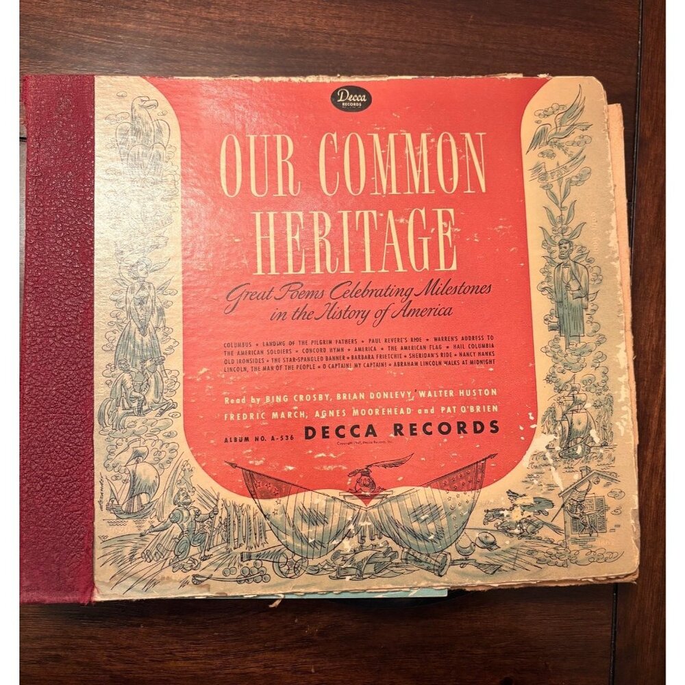 Our Common Heritage Vinyl Record Album Decca Records A-533 Bing Crosby READ